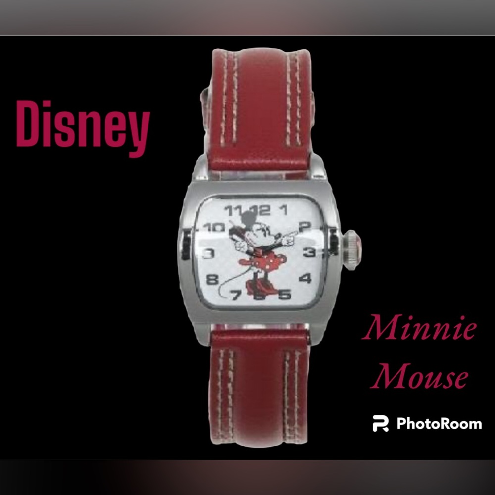 Disney watch by Seiko Minnie Mouse stainless steel red strap with comics